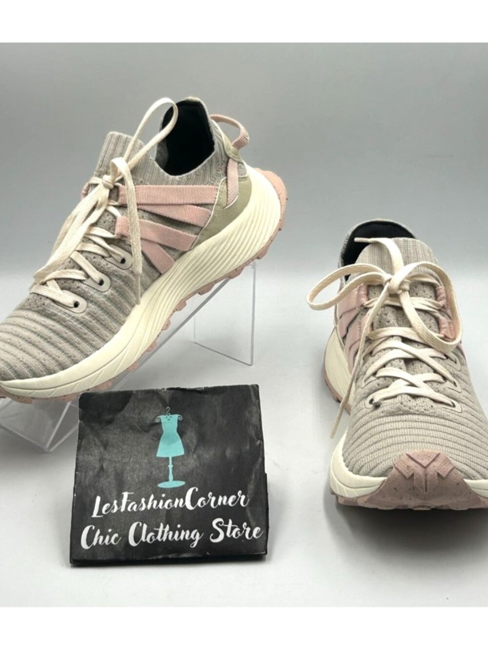 Merrell Women Gray Pink Embark Lace Trail Running Sneakers Vibram Sole Sz 9 3285